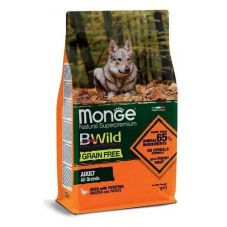 Monge  BWild Grain Free Cane Adult All Breeds con Anatra e Patate 12KG