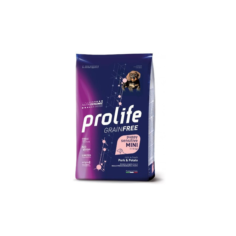 Prolife Grain Free Sensitive Puppy Mini Crocchette Maiale e Patate 7kg