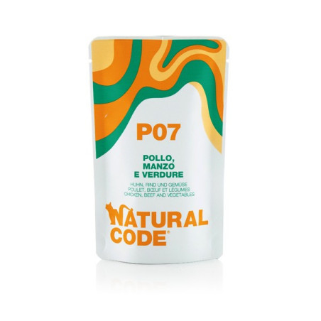 Natural Code P07 Gatto Pollo Manzo E Verdure 70 Gr