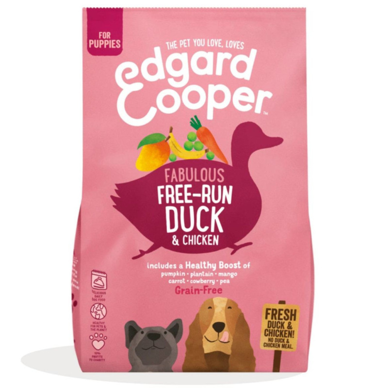 Edgard & Cooper Puppy Carne Fresca Di Anatra E Pollo Allevati A Terra Senza Cereali 12 Kg