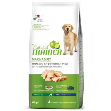 Natural Trainer - Cane Adult Maxi con Pollo Fresco e Riso da 12 kg