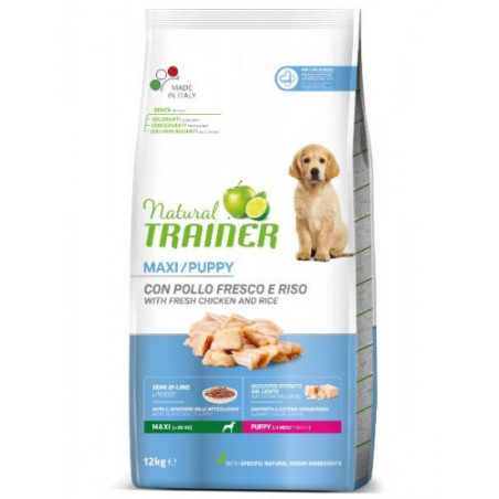 Natural Trainer - Puppy Maxi con Pollo Fresco e Riso da 12 Kg