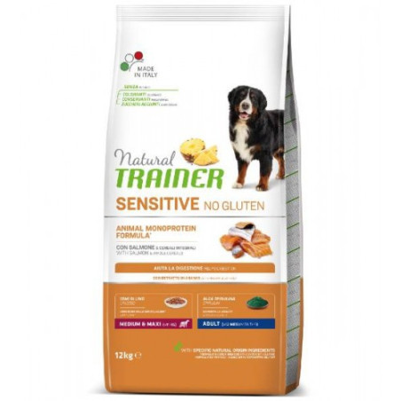 Natural Trainer - Sensitive No Gluten Adult Medium/Maxi con Salmone da 12 Kg