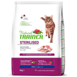 Natural Trainer - Sterilised Adult con Carni Bianche Tacchino da 3 Kg