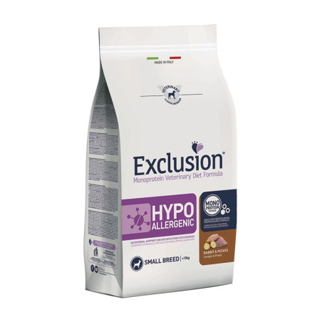 Exclusion Hypoallergenic Crocchette Coniglio e Patate per Cani Adulti Taglia Piccola 2kg