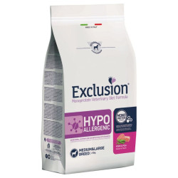 EXCLUSION Dog Hypoallergenic Medium Large Adult Maiale e Piselli 12 kg