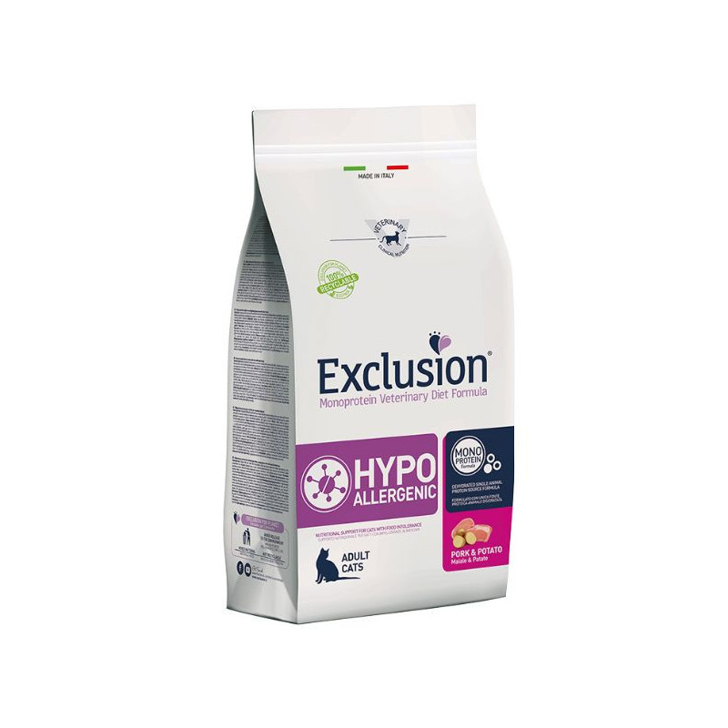 Exclusion Diet Cat Hypoallergenic Crocchette per Gatti Maiale e Patate 2kg