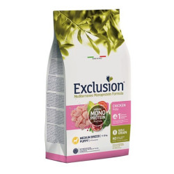 Exclusion Puppy Mediterraneo Crocchette Pollo per Cuccioli Tg. Media 3kg