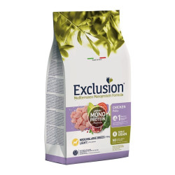 Exclusion Dog  Mediterraneo Crocchette Pollo Light per Cani Tg. M/L 3kg