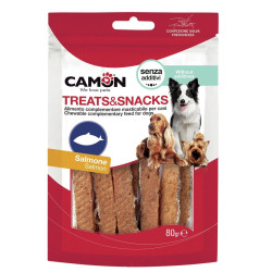 Camon Dog Treats&Snack Strisce di Salmone e Pelle di Pesce 80g