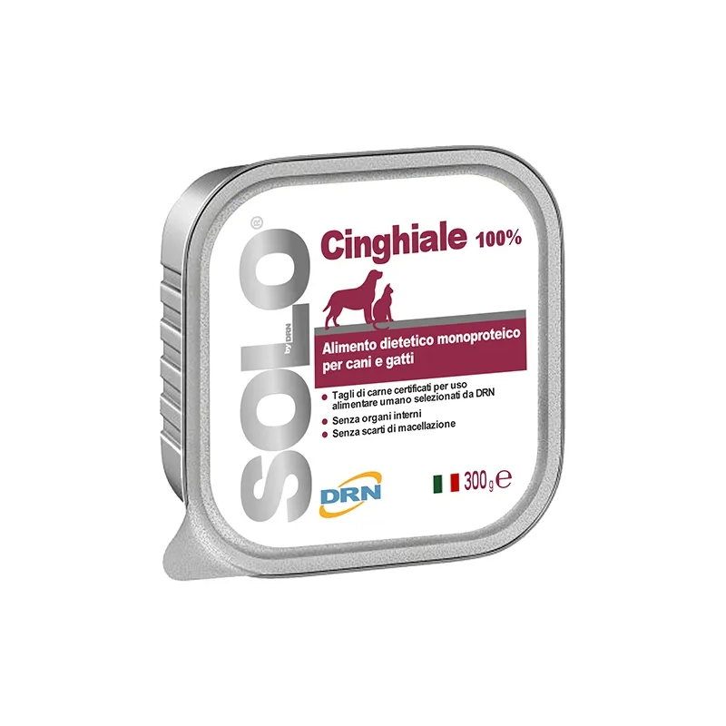 Drn Solo Cinghiale Umido Per Cani/Gatti 300g