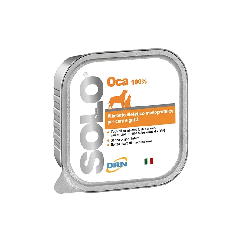 Drn Solo Oca Alimento Dietetico Monoproteico Umido Cani/Gatti 300g