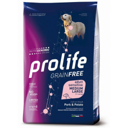 Prolife Sensitive GRAIN FREE Medium Large con Maiale e Patate per Cani 10kg