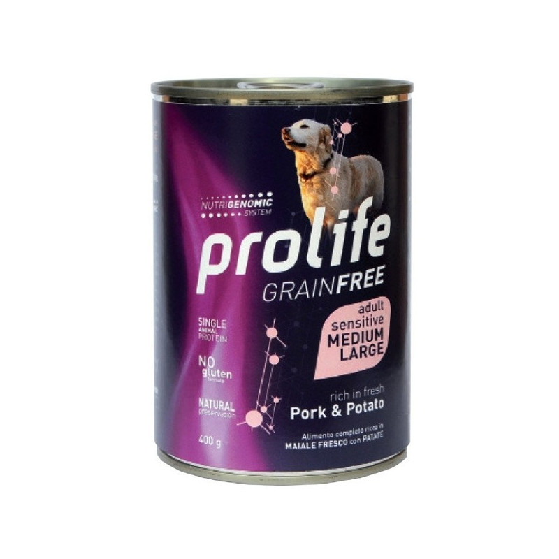 Prolife - Grain Free Adult Medium/Large Sensitive Maiale & Patate 800gr