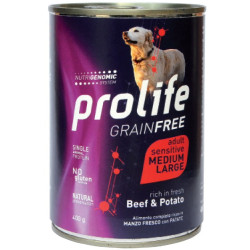 Prolife Grain Free Adult Sensitive Manzo e Patate Medium/Large 800gr