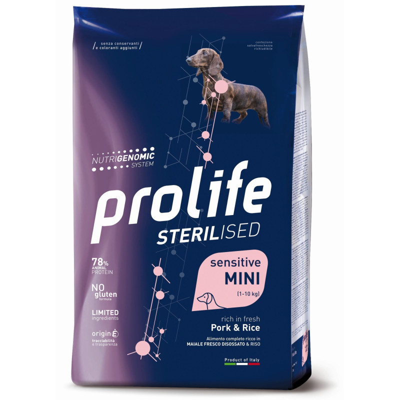 Prolife Cane Sterilised Sensitive Adult Maiale e Riso - Mini 2kg