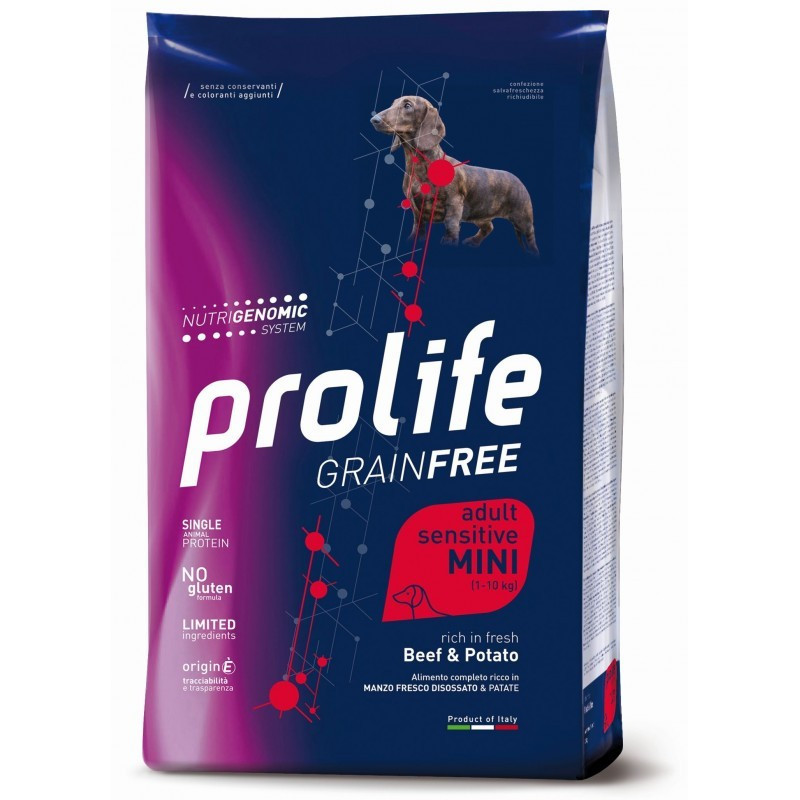 Prolife Dog Grain Free Adult Sensitive Manzo & Patate - Mini 2,5 kg