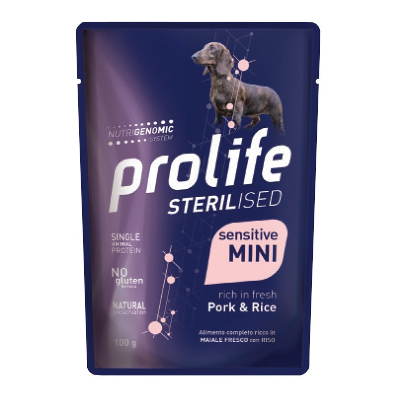 Prolife Dog Sterilised Sensitive Adult Maiale e Riso - Mini 100gr