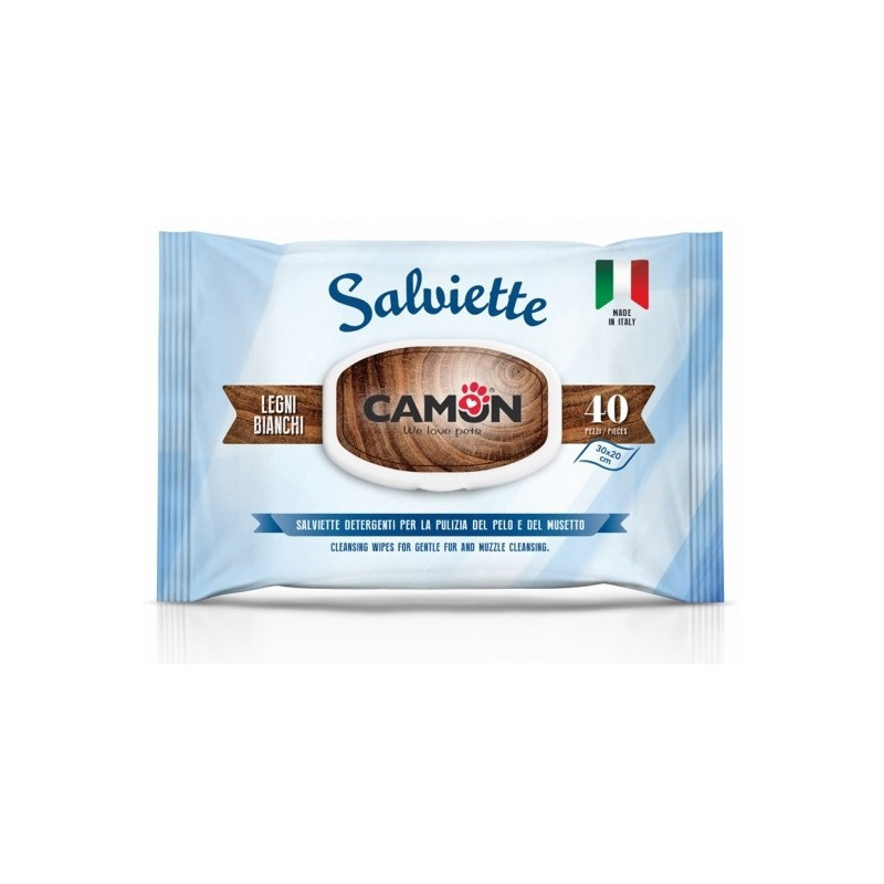 Camon Salviette Detergenti Legni Bianchi 40 pz.