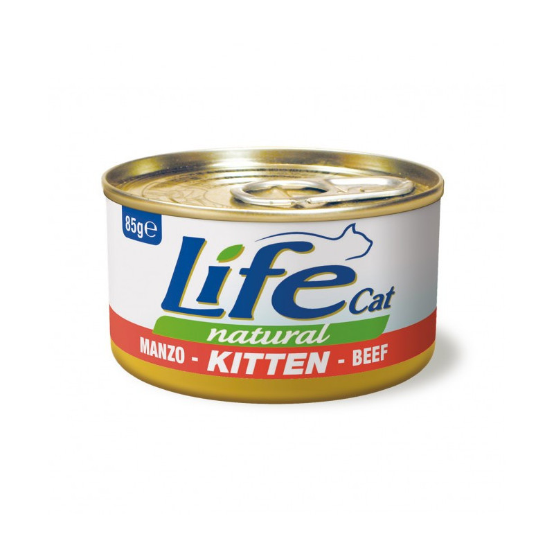 Life Cat Natural Kitten Manzo da 85 gr in lattina