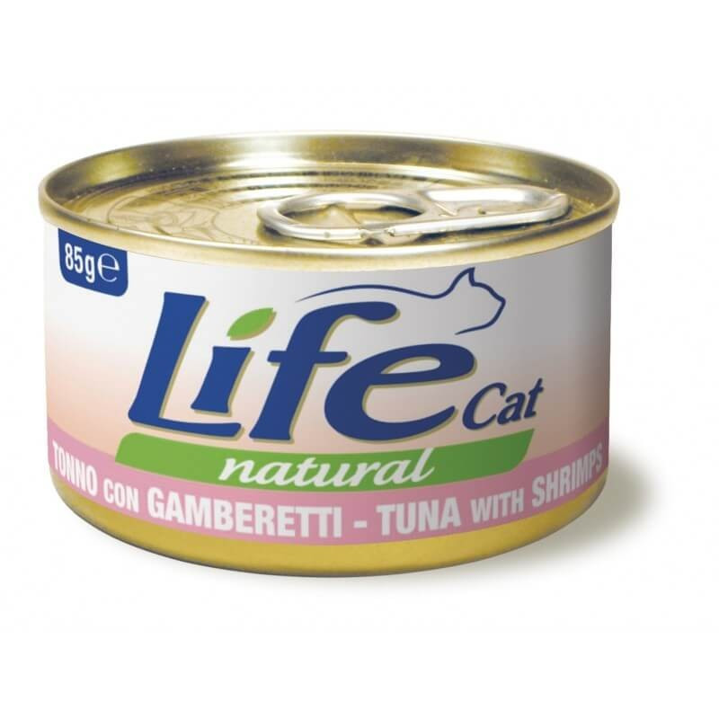 Life Natural Cat Tonno con Gamberetti 85g